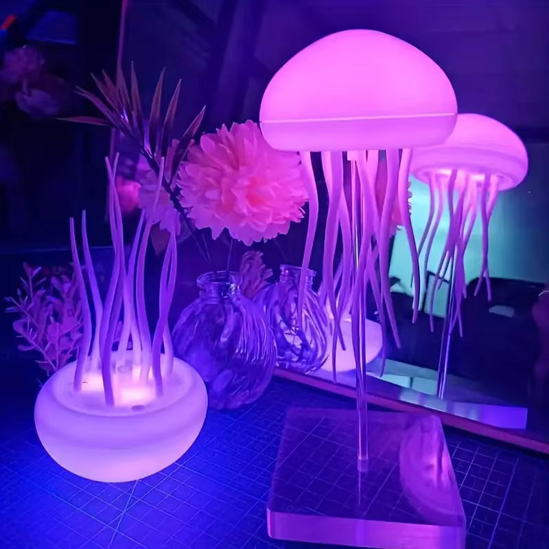 LED jellyfish lamp with voice control