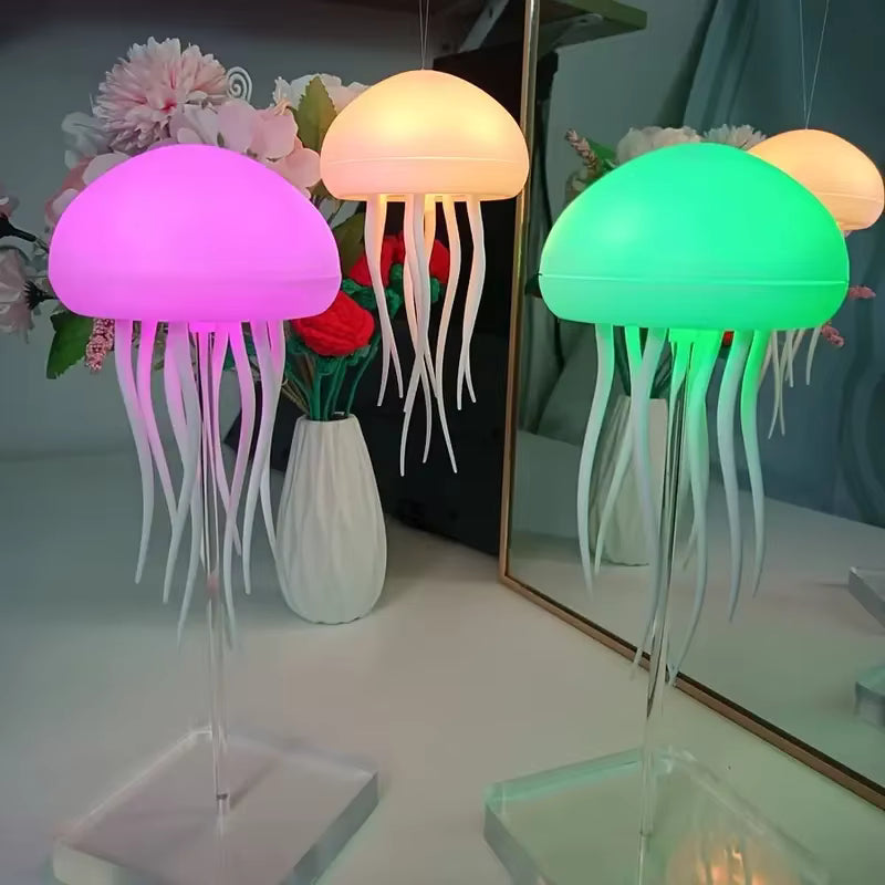 LED jellyfish lamp with voice control