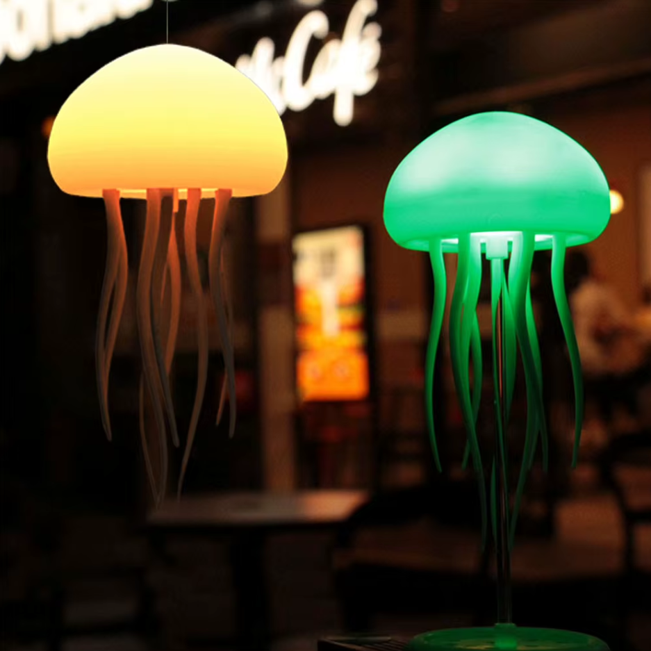 LED jellyfish lamp with voice control